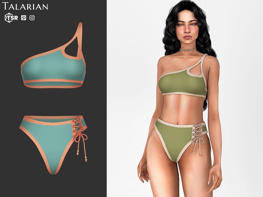 Купальник Aliza Asymmetrical Lace Up Bikini